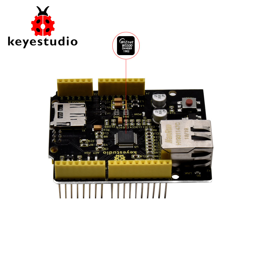 Ethernet W5500 - Keyestudio W5500 Ethernet Shield Karta rozszerzeń