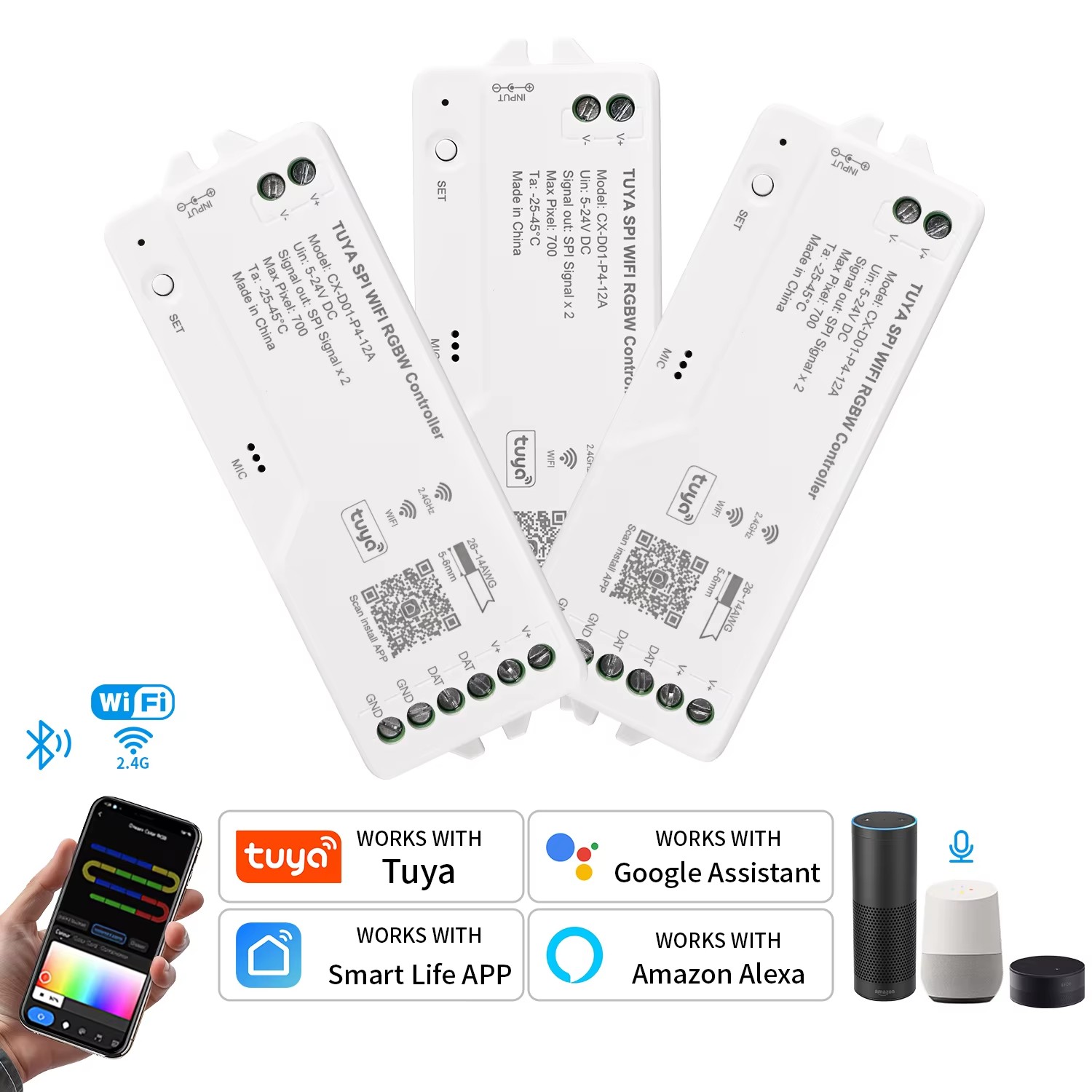 Ws2812B - Kontroler LED Tuya Wifi SPI RGBIC
