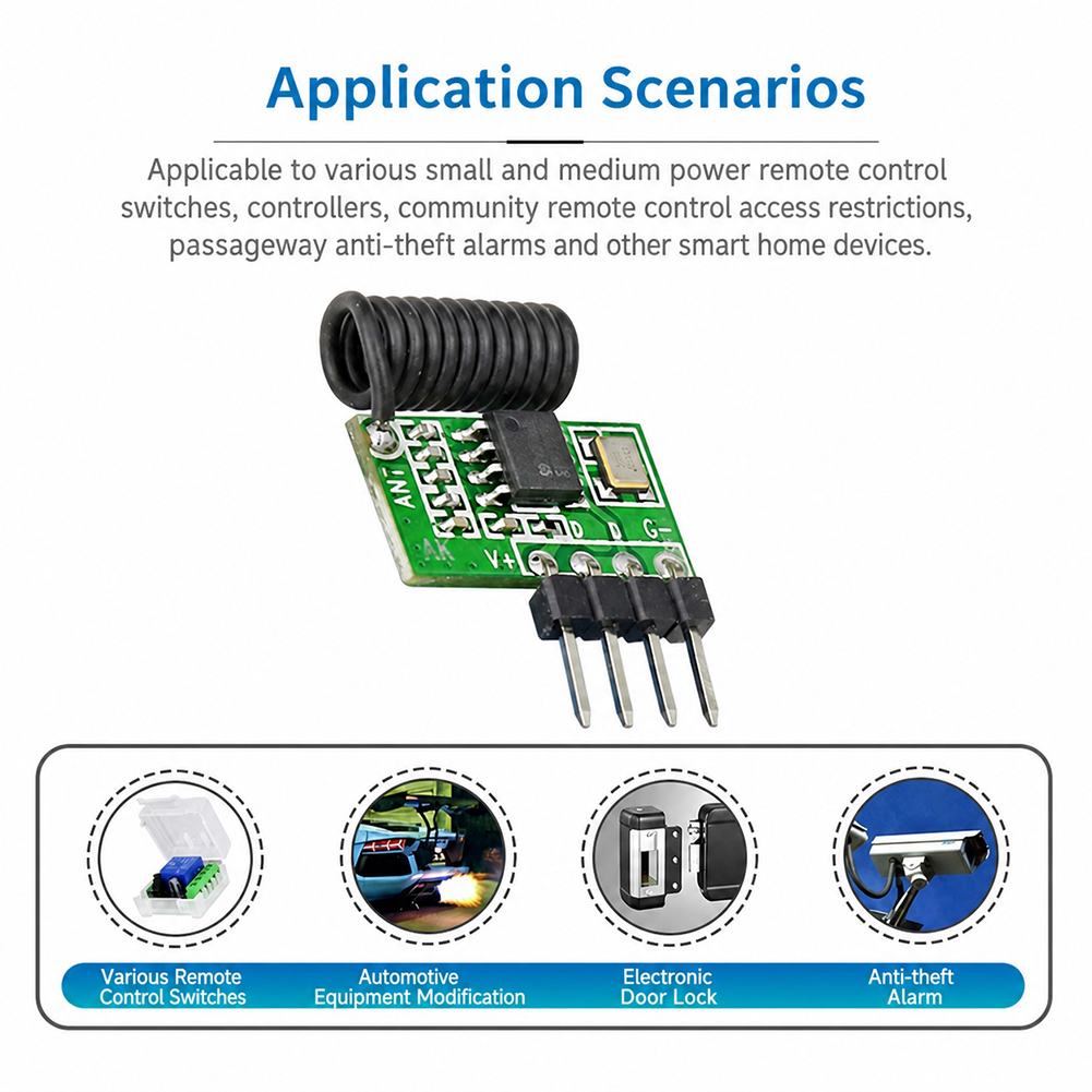 Ir Remote Module - Moduł odbiornika RF superheterodynowego 315MHz/433MHz 3.3V-5.5V